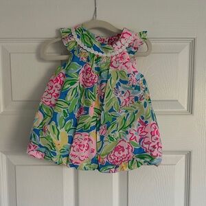 NWT Lilly Pulitzer Girls Floral Sundress - Bright Pink, Blue & Green